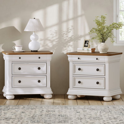Bilal 26" Wide Classic Solid Wood 3-drawer Nightstand