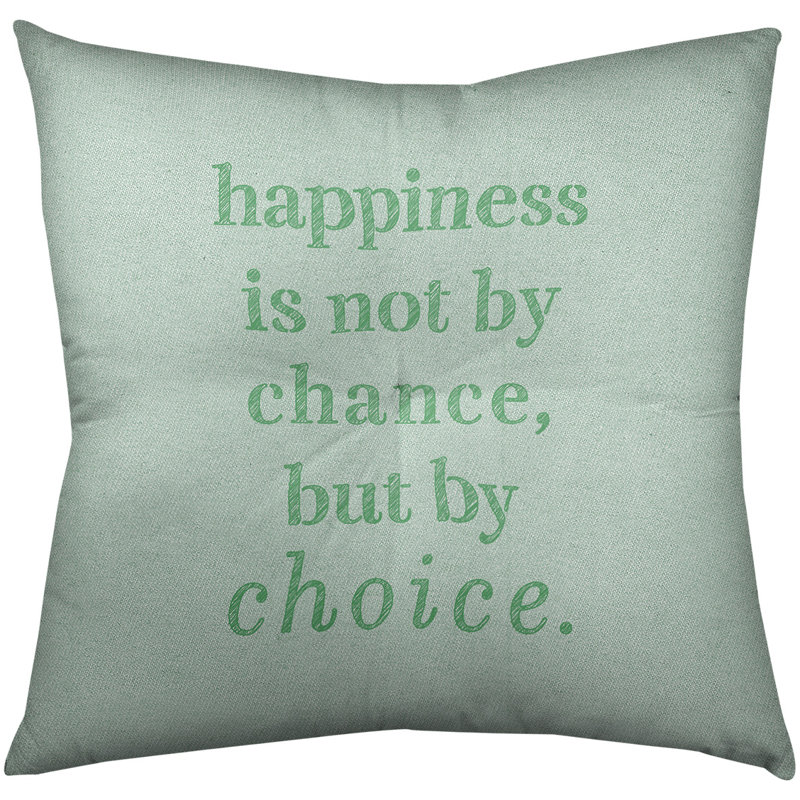 Coussin décoratif intérieur / extérieur Happiness, Vert, 30 po x 30 po