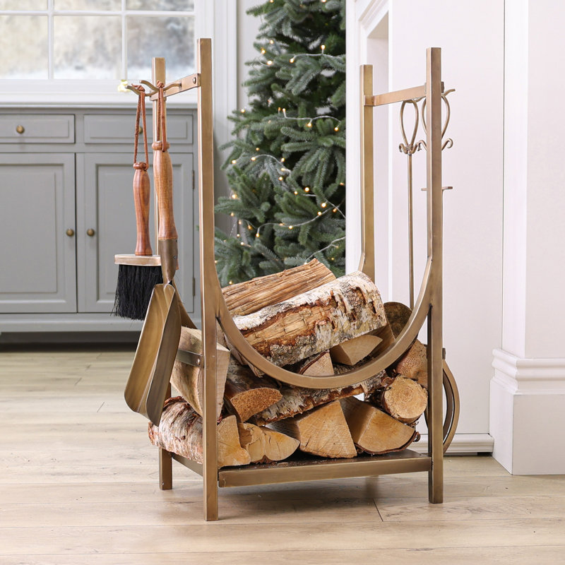 Amaron Metal Log Rack, Gold