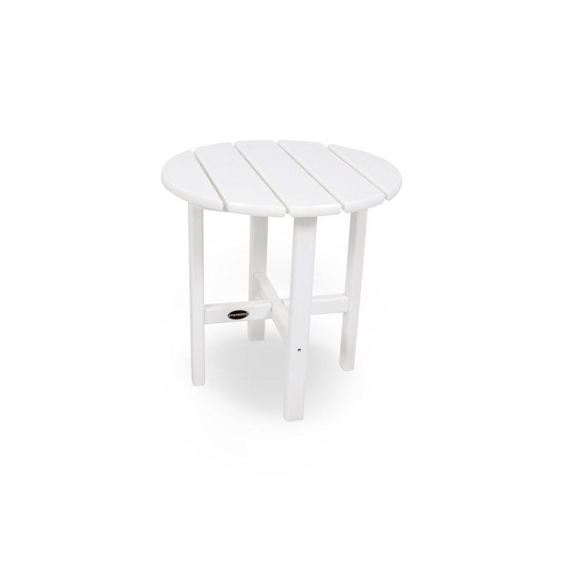 POLYWOOD Round 18" Side Table, White