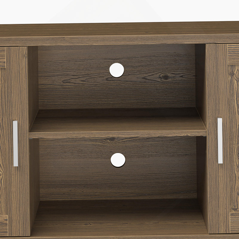 Bridgevine Home Briggs Modern 60 Inch TV Stand For Tvs Up To 65 Inches, Classic Walnut Finish