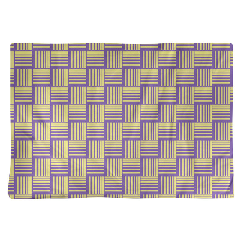 Napperon en coton à rayures de 18 po classique Baskettressées, Mauve/jaune, polyester