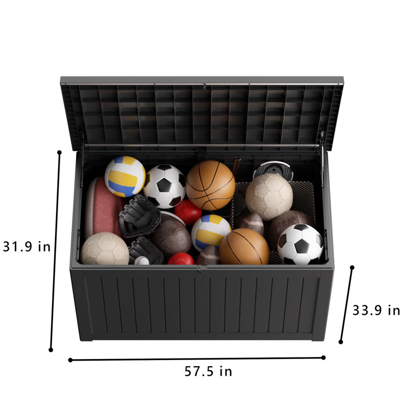 Coffre de terrasse verrouillable résistant à l'eau WFX Utility ™ 230 gallons, Noir