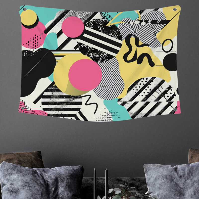Tapisserie murale Pop Art - Décoration murale abstraite, H 50 po x l 60 po
