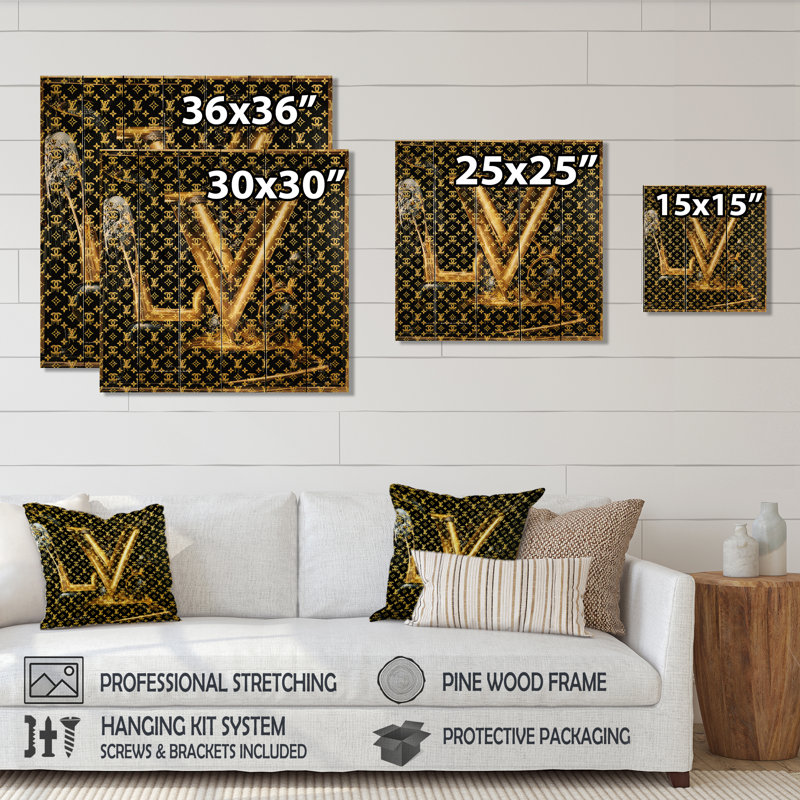 Luxury Brand Design I - Décoration en bois tendance sur bois de pin naturel, H 15 po x l 15 po