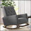 Chaise berçante en bois massif gris foncé