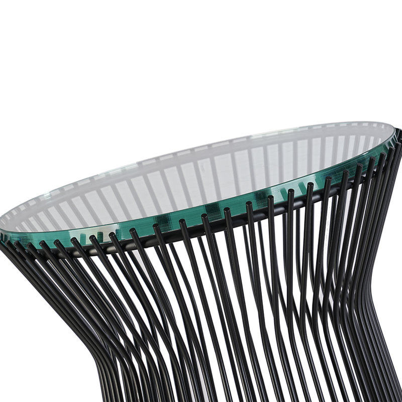 Table d'appoint moderne, table basse ronde en forme de sablier, petite table basse ronde, Black