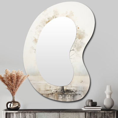 Miroir mural asymétrique beige