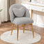 Fauteuil de coiffeuse en tissu Teddy avec dossier et oreiller, jolie petite chaise de bureau confortable et sans roulettes