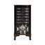 Armoire à bijoux noire rectangulaire en bois massif + bois manufacturé + métal et peluches