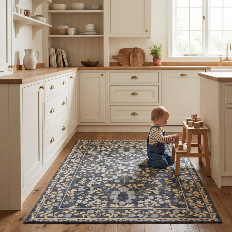  Tapis d'intérieur / extérieur Ariena, Bleu, Tapis de couloir 2 pi 6 po x 8 pi