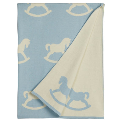 Couverture de chambre de bébé à bascule bleue