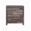 Table de chevet contemporaine en bois au fini chêne avec deux tiroirs de rangement, table d'appoint, motif de planches | Idée de cadeau