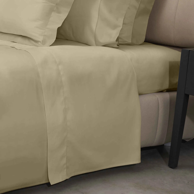 Raffaello Sheet Set, King Sheet Set with 2 Pillowcases, Flax