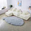 Canapé d'angle surdimensionné en boucle blanche avec rangement, modèle moderne 4 places pour la maison-1186703951