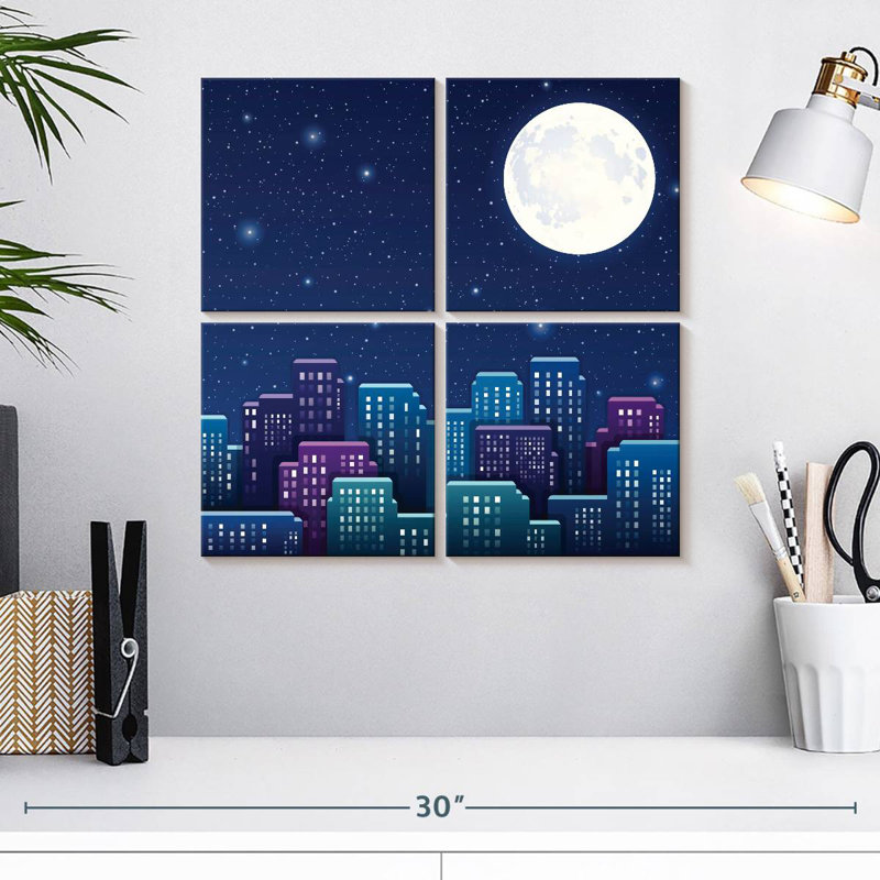 Ciel étoilé de la ville de Sireci, H 18 po x l 18 po