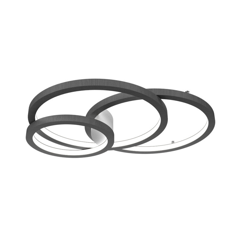 Plafonnier encastré 1 lumière DEL Naiá, H 4,29 po x l 33,54 po x P 27,3 po, Gris organique