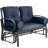 Double Patio Bench (Black,Blue)