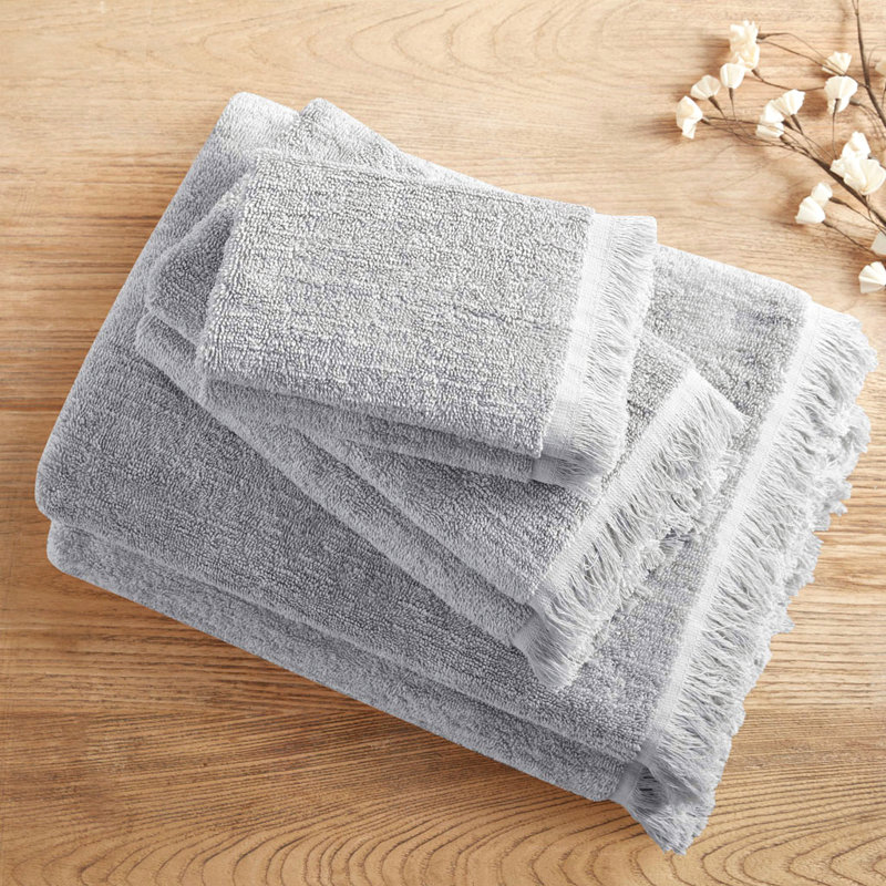 Ensemble de 6 pièces pour chambre d'amis Kittanning, Bleu marine, Ensemble 6 serviettes de bain