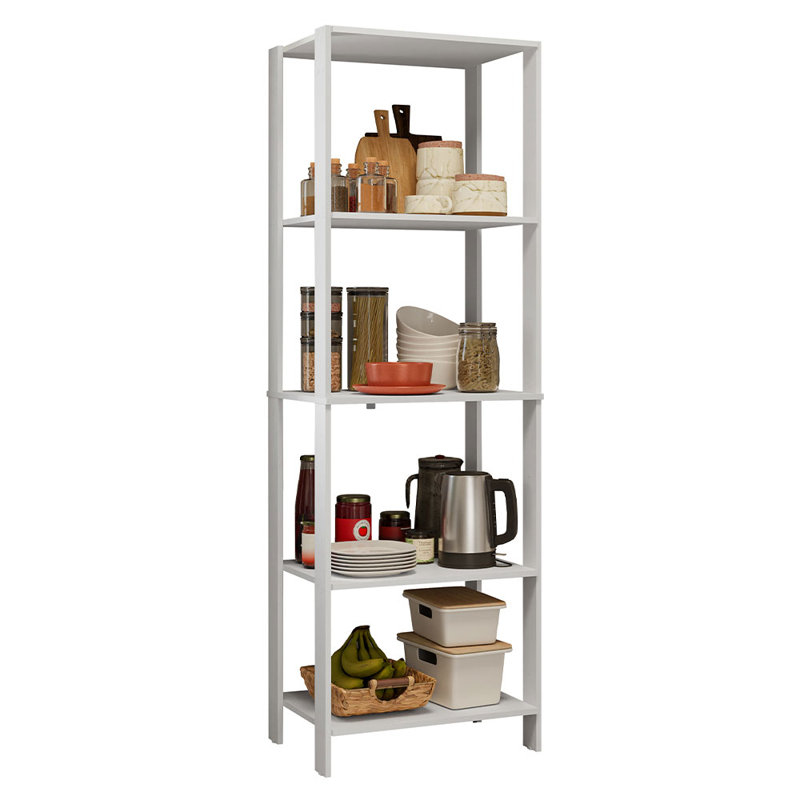  Armoire de rangement pour garde-manger avec 5 tablettes ouvertes 23 po L, Blanc