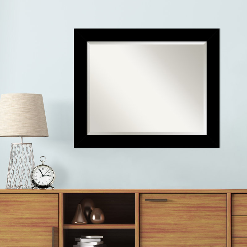 Miroir mural en bois Jimaya, Rectangle, Noir, H 35,5 po x l 45,5 po
