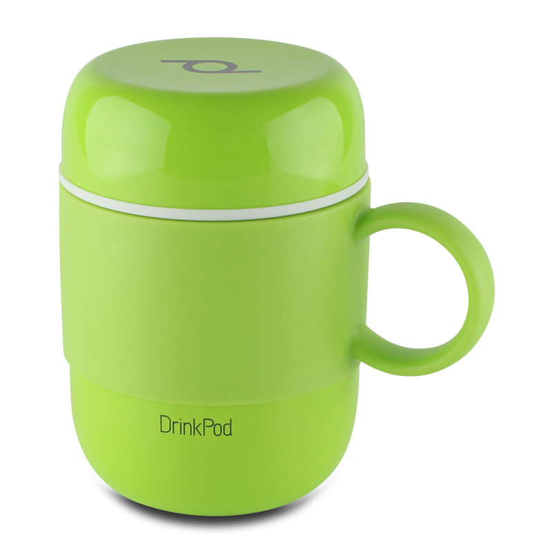 Grunwerg Drink Pod Stainless Steel Travel Mug, Green