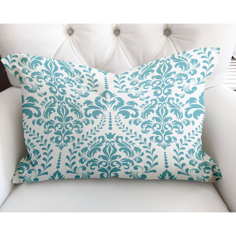  Housse et insert de coussin rectangulaire en coton Adeline, Turquoise