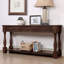 Console Bastedo en bois, 152 cm L x 36 cm l, table d'appoint de rangement, table basse extra-épaisse avec 3 tiroirs et 1 tablette inférieure-755481457