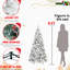 Arbre de Noël de 7 pi avec 1060 branches à aiguille floquées et dures, système à charnières à connexion rapide, support fiable, idéal pour les espaces de fêtes saisonniers recouverts de neige, avec une structure à installation rapide,