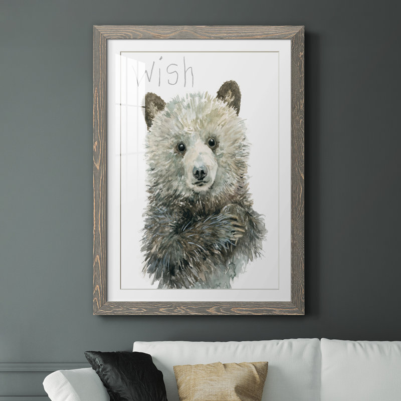 «Forest Fur Baby Bear», cadre photo, H 37,5 po x l 27,5 po x P 1,5 po, Cadre gris