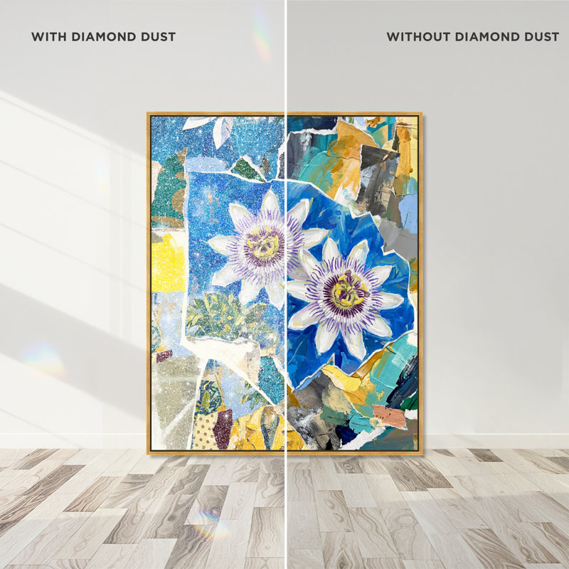 Blue Spring Floral & Botanical Canvas Print by Oliver Gal, Black Frame, 16 x 20, 21"H x 25"W, Gold Floater Frame