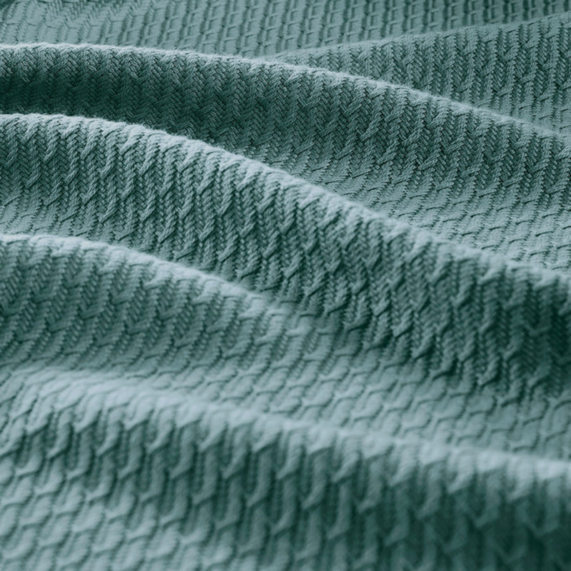 Couverture en coton de qualité égyptienne, L 90 po x L 90 po, Bleu vert