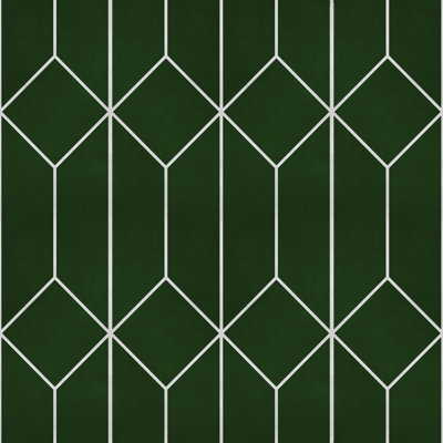 Papier peint à motif de losanges vert