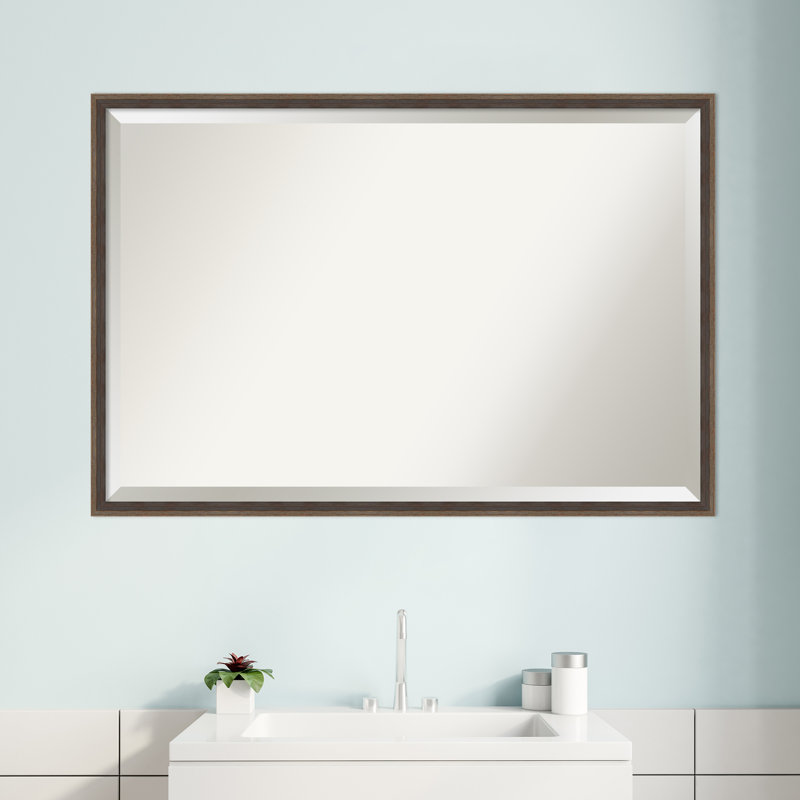 Miroir de salle de bain Jonesborough, 25.25" x 37.25", Brun
