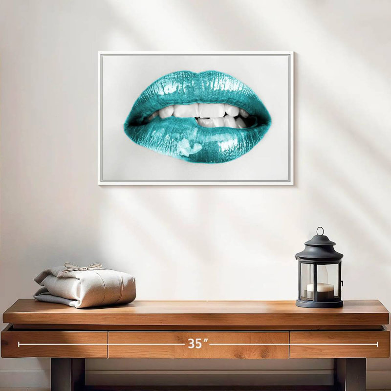 Bouche à lèvres, Cadre flottant blanc, 19 po x 13 po