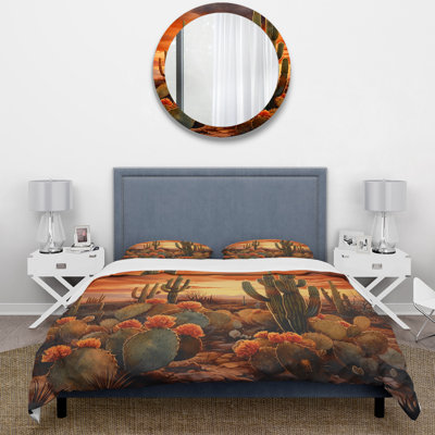 Copper Cactus In Nevada - Cactus Duvet Cover Set