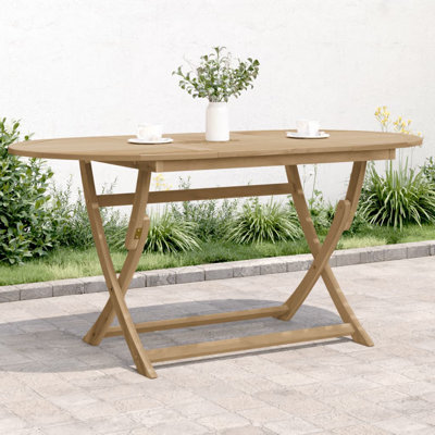 Oakham 160cm Solid Wood Oval Portable Folding Table