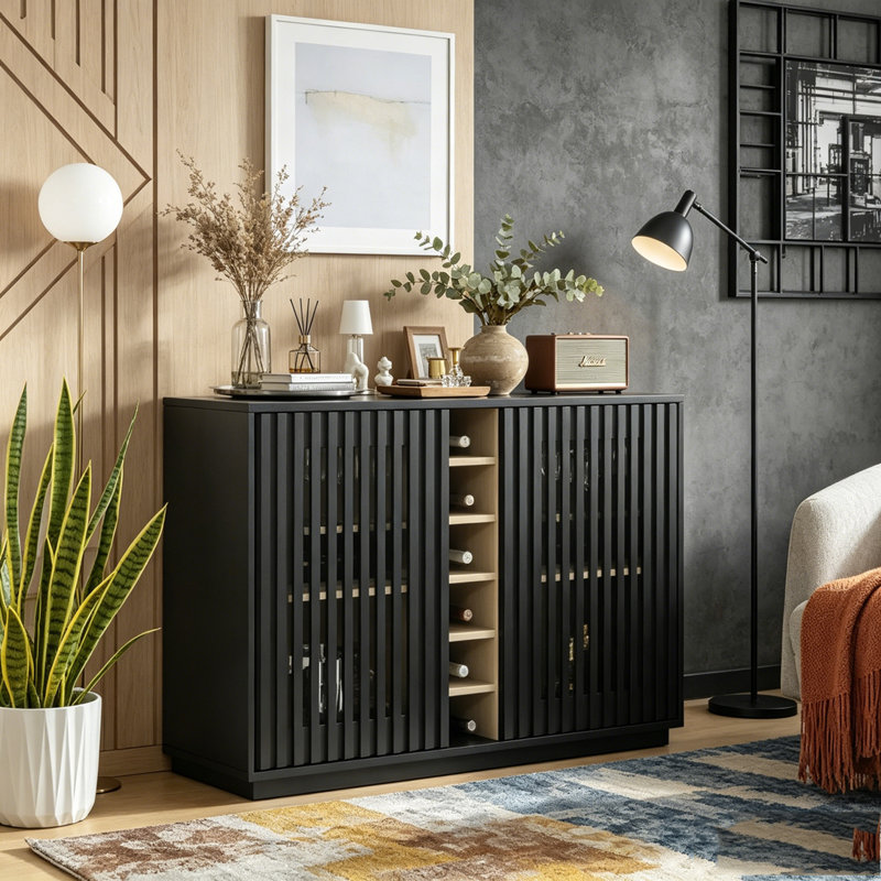 Armoire à boissons évidée Modern, Black