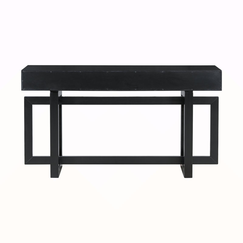 Console élégante avec trois tiroirs, Noir, Noir