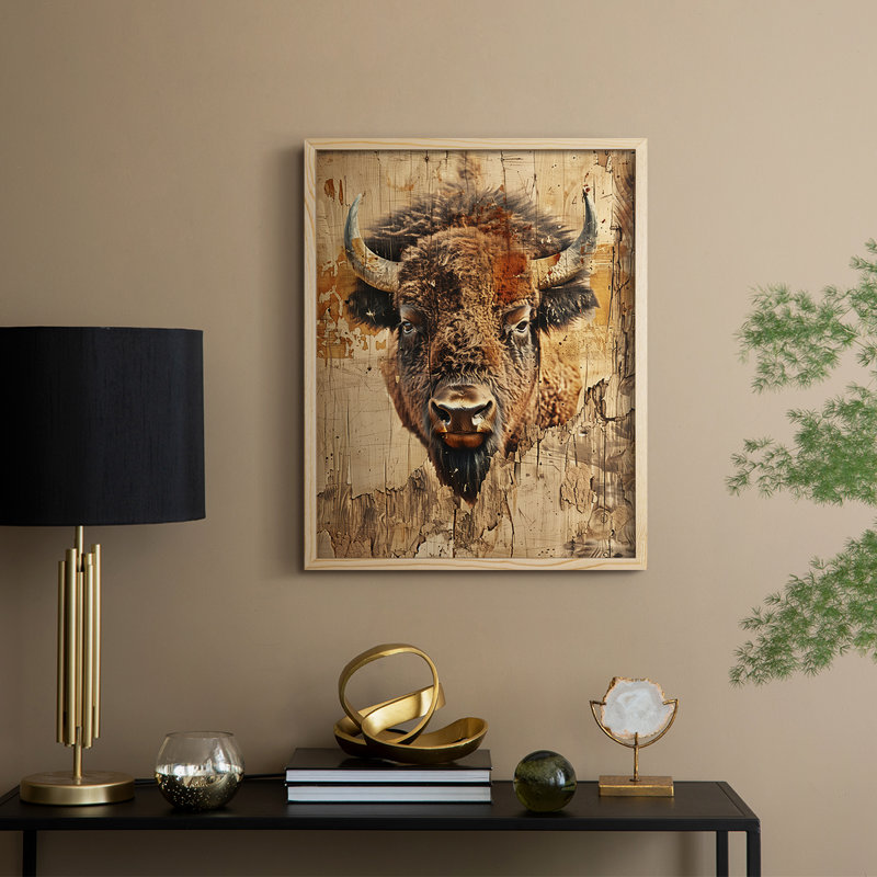 ANIMALS Series CDLXXXIX Framed Print - Solid Wood, Natural, 11" H x 9" W