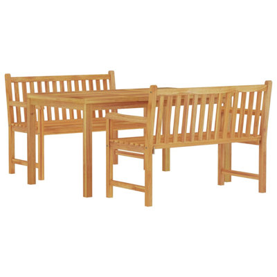 Ensemble de salle à manger 3 pièces en bois de teck massif