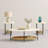 Beaumont Oval Coffee Table, White & Natural Wood Finish