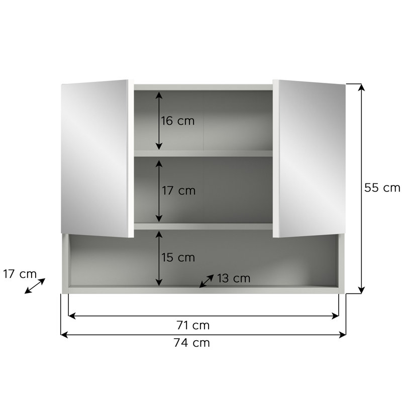 Roderik 74mm W 55mm H Wall Medicine Cabinet Mirror