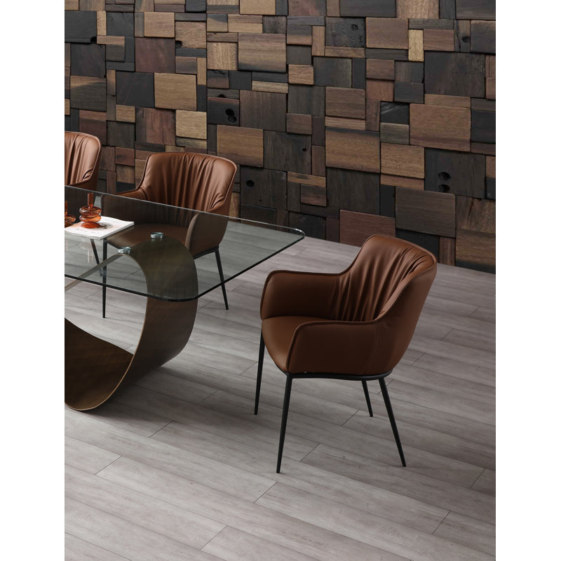 18'' H Faux Leather Upholstered Accent,Armchair, Brown