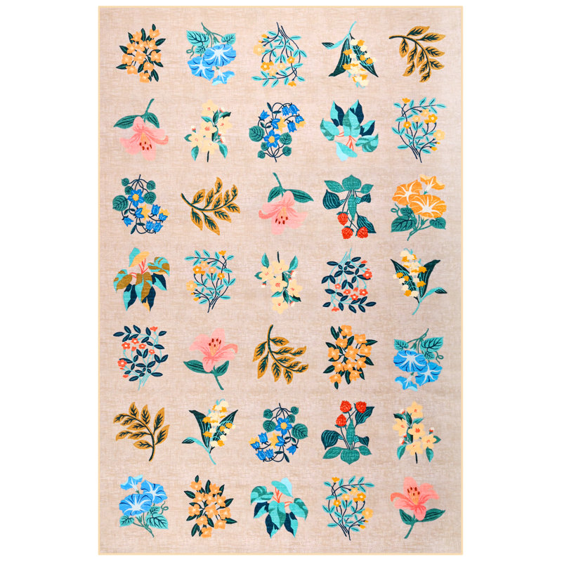 Tapis de salon Straub Large Floral Fashion Rugs, Rectangle de 5 pi x 8 pi