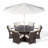 Karas 6 Seater Dining Set with Cushions and Parasol-39926004