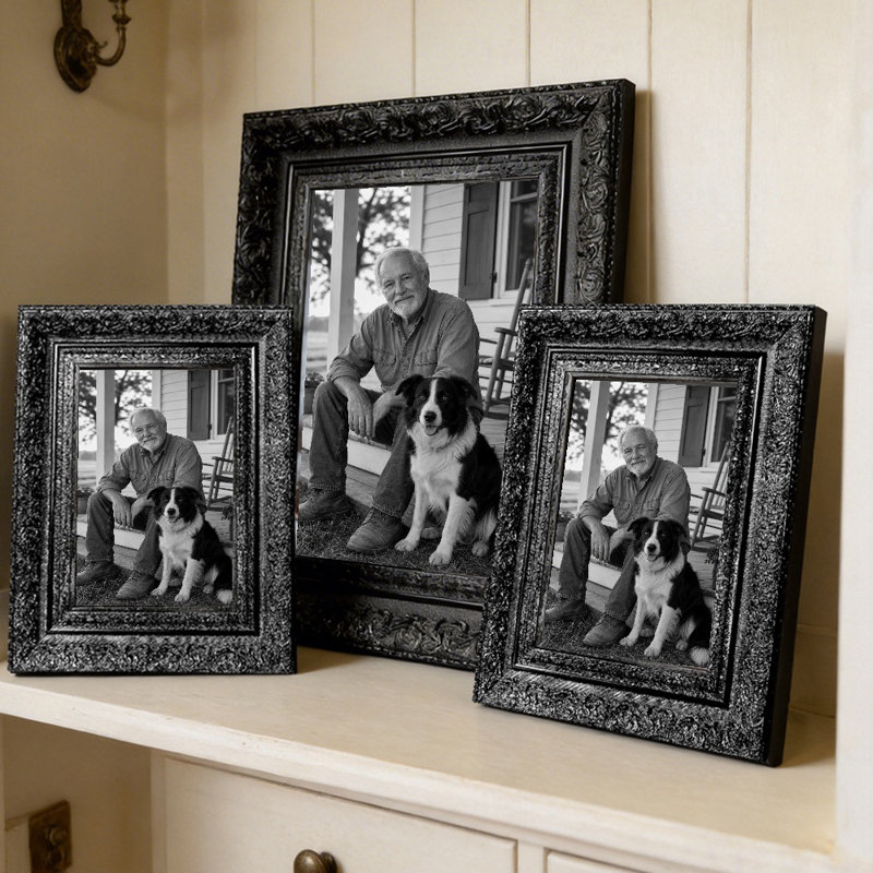Cadre photo noir traditionnel 1 pièce 8 "x 10" avec table ou mur, Noir, 1, L 8 po x H 10 po