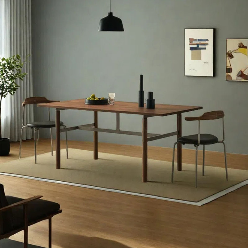Table de salle à manger rétro, H 29,53 po x L 70,87 po x l 35,43 po, Brun
