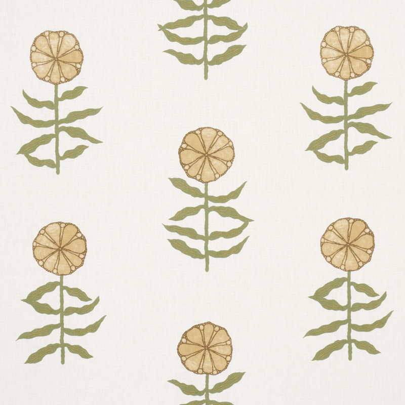 Schumacher x Marian Mcevoy Pretty Petals Fabric, Soft Yellow