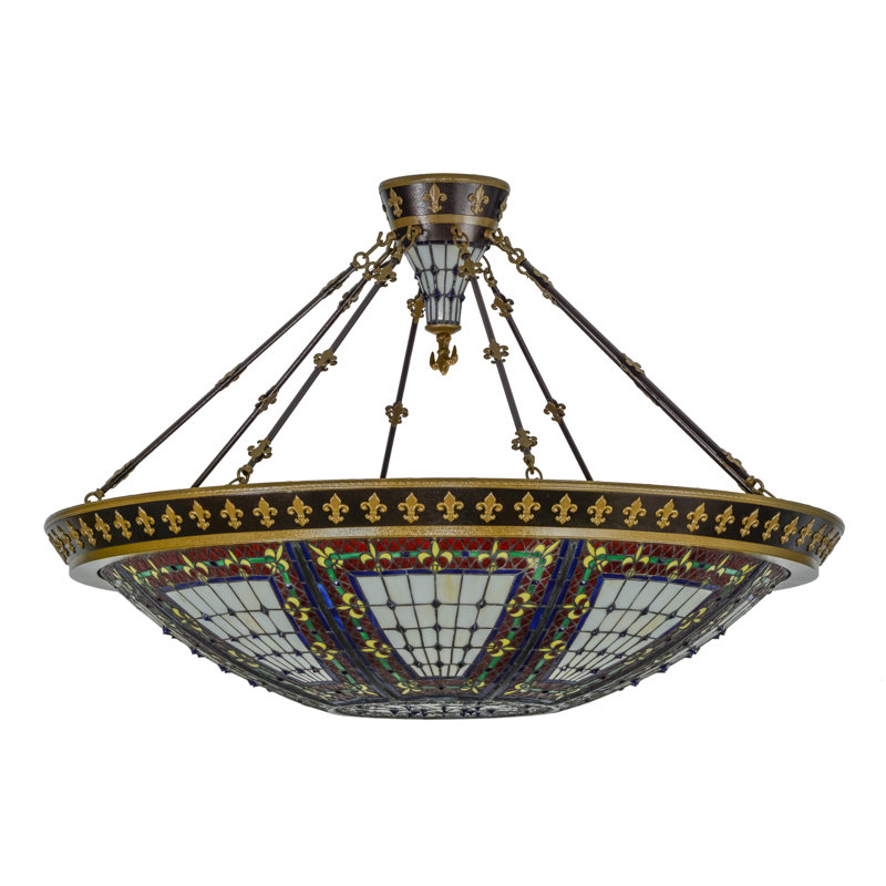 45" Multicolor Glass and Nickel Globe Pendant Light